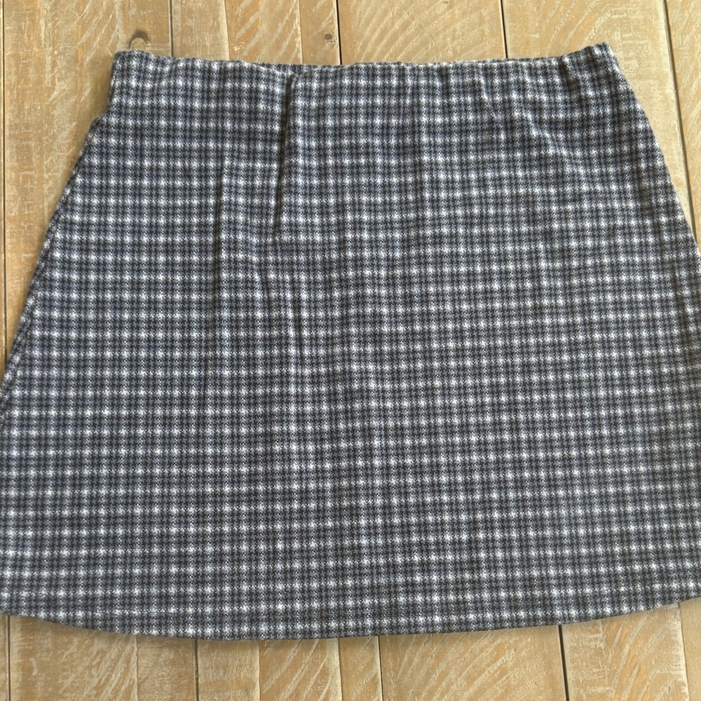 Urban Outfitters soft  Blue and White Plaid A-Line Skirt